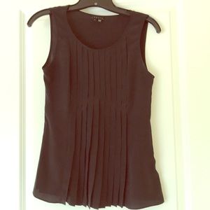 Theory Black Silk Sleeveless Top